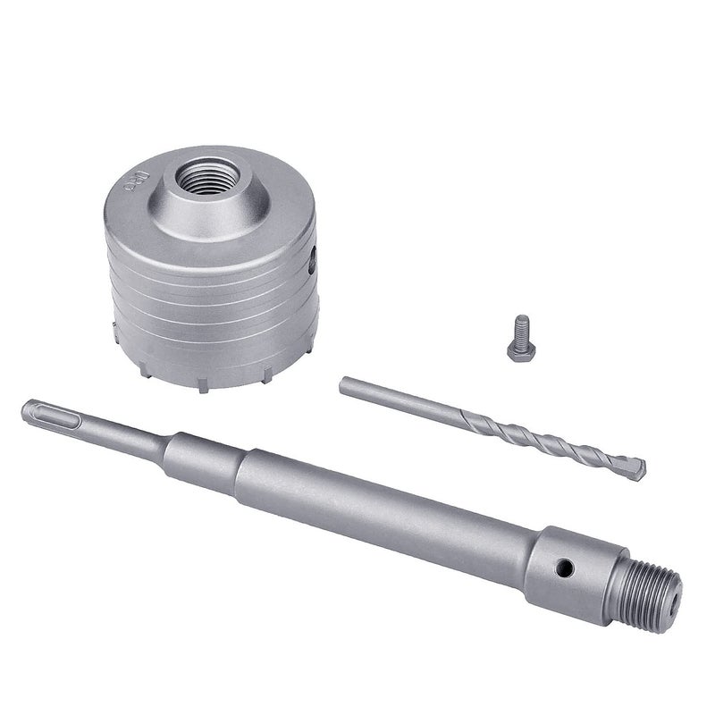 GUICGOC 80mm / 3-1/8 inch Concrete Hole Saw with 250mm SDS Plus Shank Connecting Rod, Tungsten Carbide Teeth Cement Hole Saw for Cement Brick Concrete Stone Wall (80mm / 3-1/8 inch) - Image 4